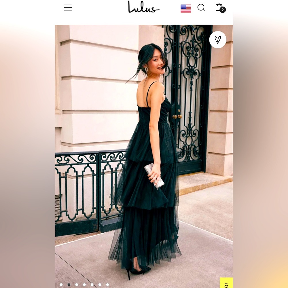 Lulus black tulle tiered dress.SMALL